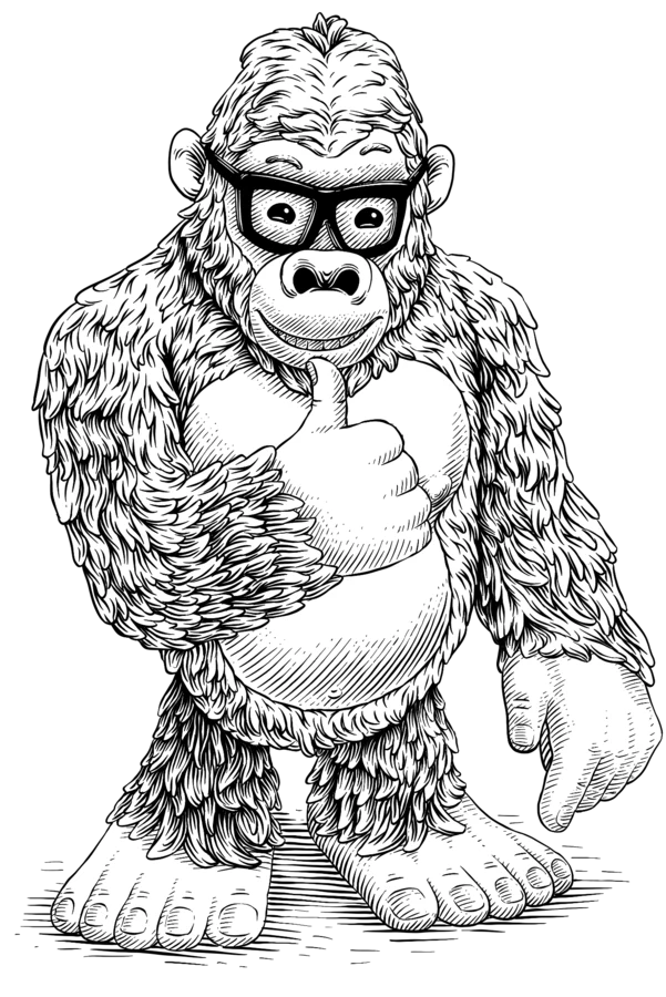 Gorilla giving a thumbs up